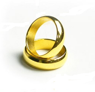 Magnetický prsten zlatý prohnutý 18 mm