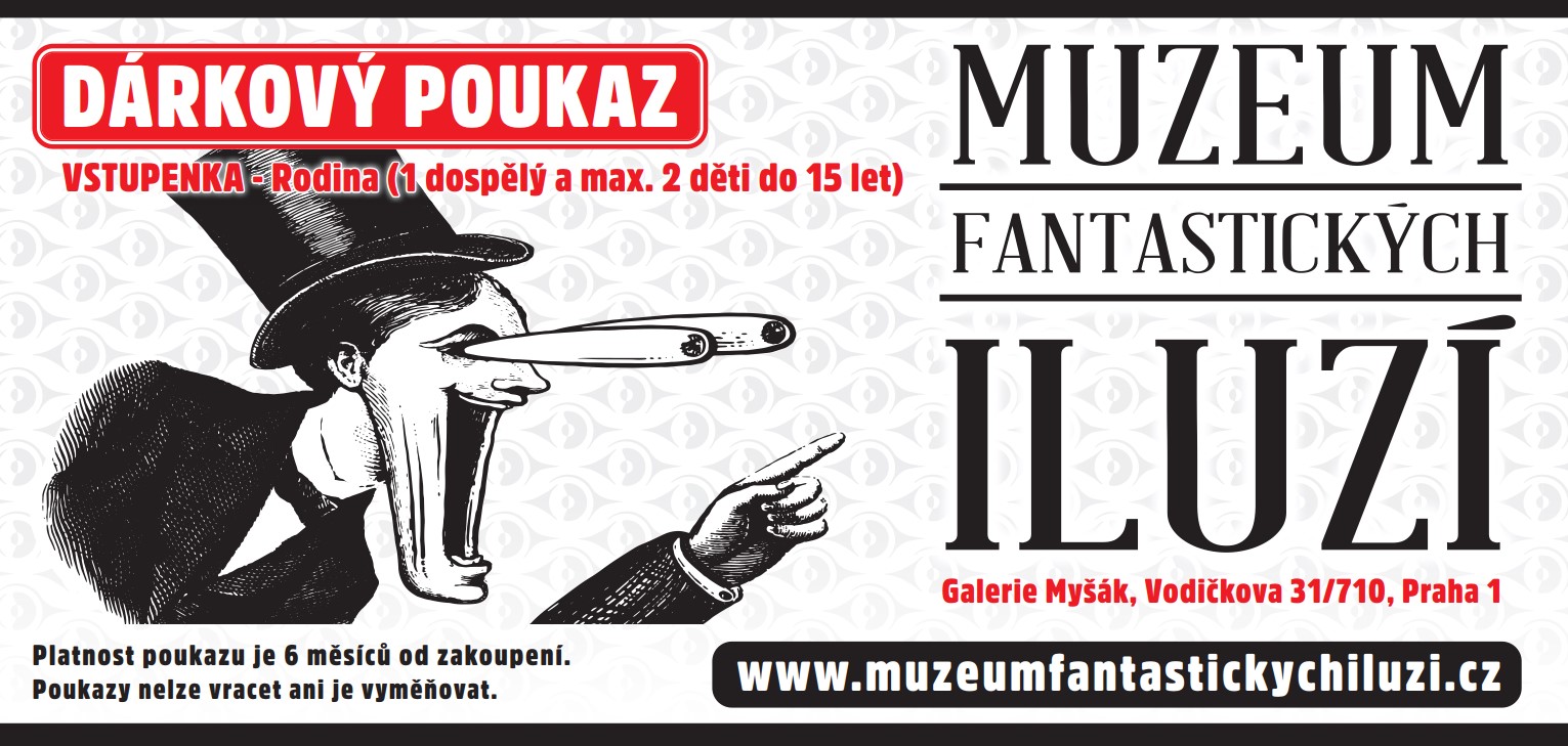 Dárkový poukaz pro rodinu (1+2) do Muzea fantastických iluzí