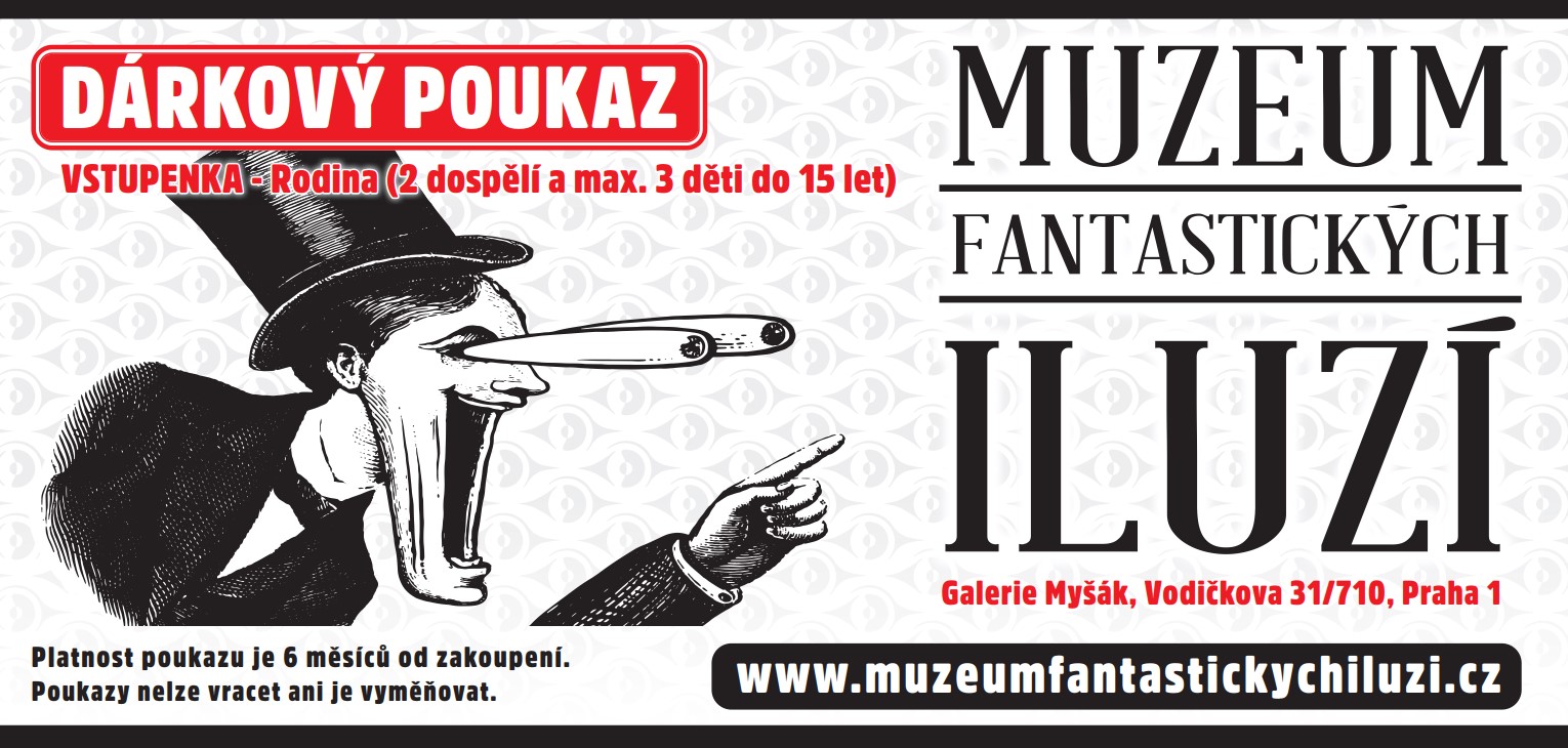 Dárkový poukaz pro rodinu (2+3) do Muzea fantastických iluzí