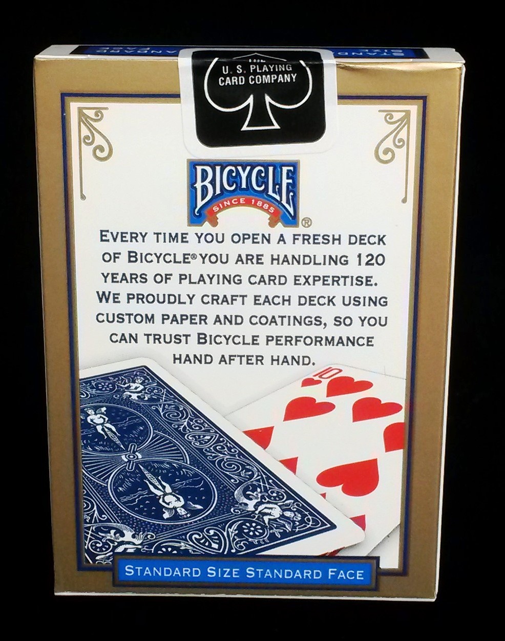 Hrací karty Bicycle modrý reverz (zlatý rámeček) - original (USA)