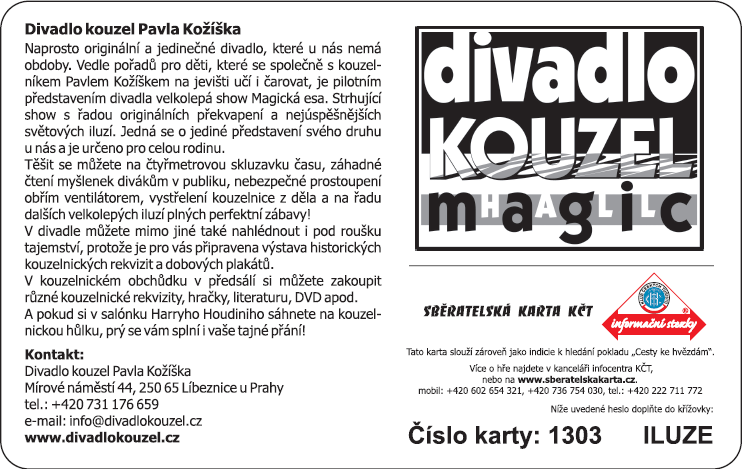 Sběratelská karta - Divadlo kouzel